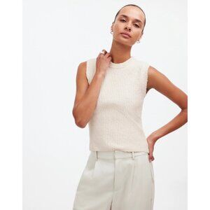 Madewell Antique Cream Bouclé-Knit Sweater Tank Size M